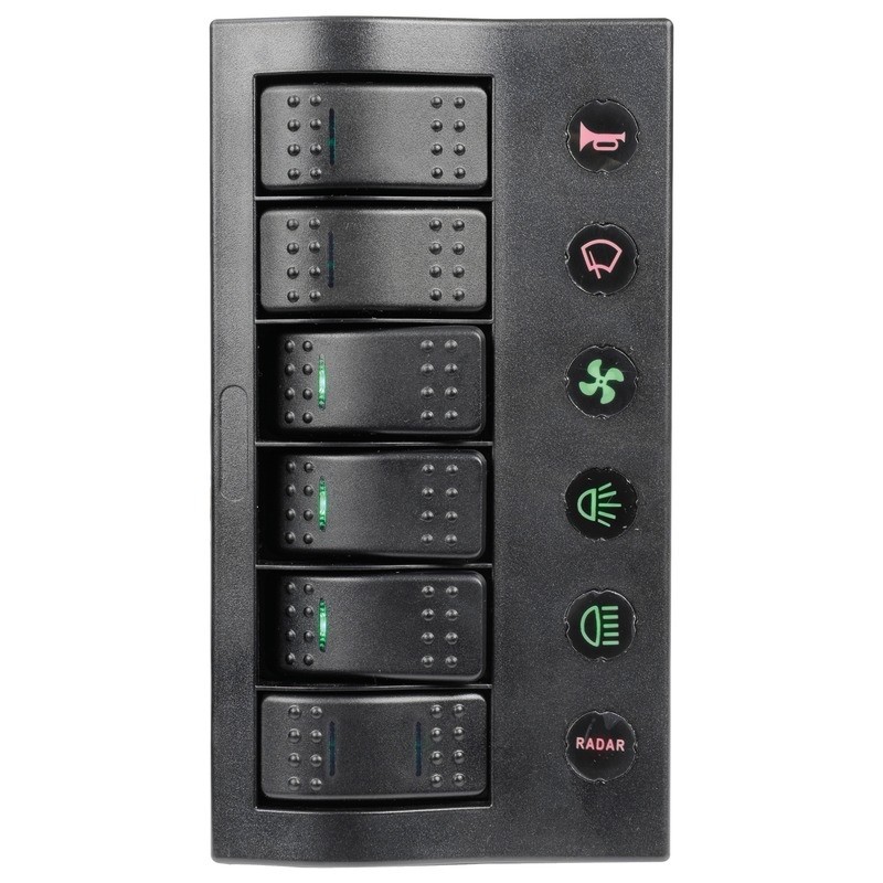 Pannello elettrico serie PCP Compact con circuit breaker con LED - 6 interruttori